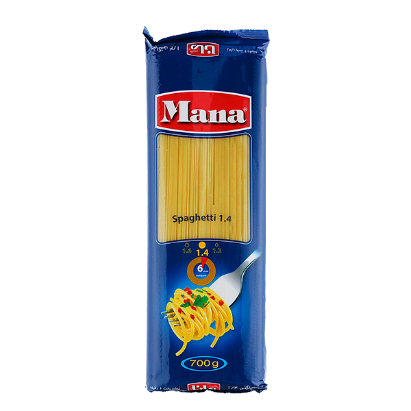 ماکارونی رشته ای (اسپاگتی) مانا قطر 1.4 (500 گرم)